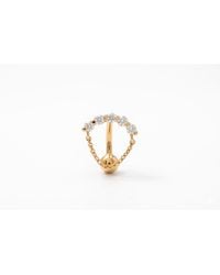 Zahav Jewelry - 14K Solid 16G 6.5Mm Cz Chain Rook Earring - Lyst