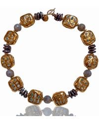 Edgar Navarro Jewelry - Edgar Navarro Mother Of Pearl, Labradorite & Prehnite Encrusted Bead Necklace - Lyst