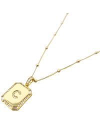 Harfi - Plated Personalised Initial Cubic Zirconia Shiny Letter Charm Necklace - Lyst