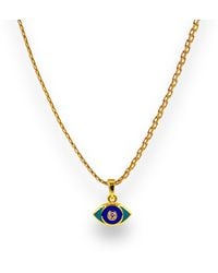 1610Istanbul - Enamel Evil Eye Necklace - Lyst