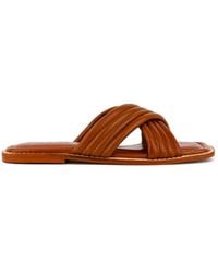 Rag & Co - Eura Tan Quilted Leather Flats By Rag & Co - Lyst