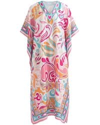 LOVEIST STORE - Garnet Silky Satin Abaya Kaftan - Lyst