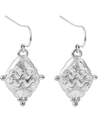 Seven Saints - Aquarius Vintage-Style Dangle Earrings, Rhodium Plated - Lyst