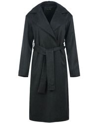 Conquista - Sophisticated Onyx Wool-blend Trench Coat - Lyst