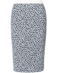 Conquista - Floral Pencil Skirt With Solid Colour Waistband - Lyst