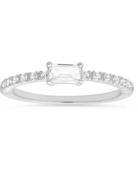 Kylie Harper - Sterling Petite East/West Baguette-Cut Diamond Cz Band Ring - Lyst