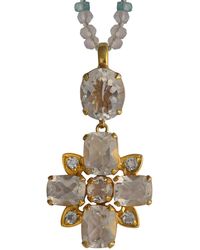 Emma Chapman Jewels - Bathsheba Crystal Aquamarine Cross Pendant - Lyst