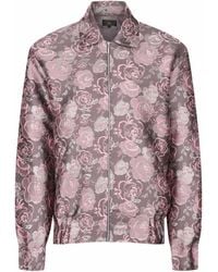 Lioness by Tf - Dusky Silvery Flora Bomber Jacket - Lyst