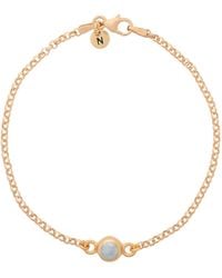 Nellou Jewellery - Aquamarine Birthstone Gem Dot Bracelet Plated Sterling - Lyst