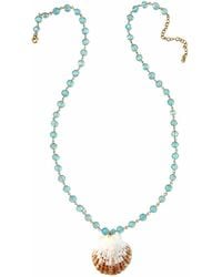 Heather Hawkins Jewelry - Long Scallop Shell Coin Gemstone Necklace - Lyst