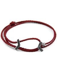 Anchor and Crew - Burgundy William & Rope Skinny Bracelet - Lyst