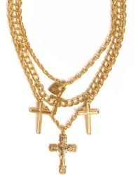 Caramel Vintage Jewellery - Pray Crosses Charm Necklace - Lyst