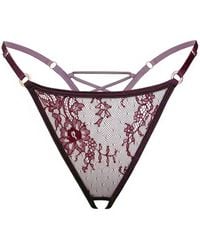 MONIQUE MORIN LINGERIE - Moonstruck Thong Ouvert Velvet - Lyst