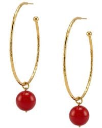 Jaredjamin - Medium Hooptastic Coral Drop Hoop Earrings - Lyst