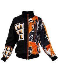 Lalipop Design - Patchwork Digital Print & Knitted Bomber Jacket - Lyst