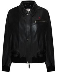 Pcfg - Bomber Leather Jacket - Lyst