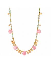 Ormiro - Salt & Petals Australian Jade & Watermelon Quartz Beaded Necklace - Lyst
