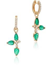The Jewelz - 14K Emerald Dangling & Drop Earrings For - Lyst