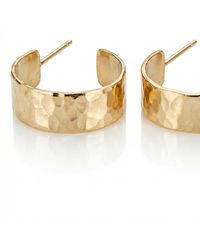 Melt'm Jewelry - Wide Hammered Hoop Earrings, Handmade Filled Hoops - Lyst