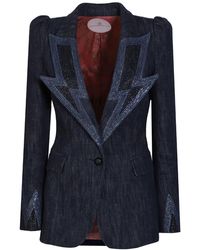 - Save 1% Womens Jackets The Extreme Collection Jackets Black The Extreme Collection Velvet Trimmed Single Breast Crepe Blazer Piper in Black / Blue 