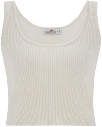 Peraluna - Cashmere Blend Crop Fit Ribbed Knitwear Singlet - Lyst