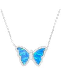 KAMARIA - Opal Butterfly Necklace With Stripes - Lyst