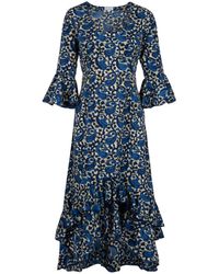 At Last - Victoria Midi Dress Swirl - Lyst