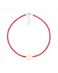 Mineralgems•Studio - Coral Choker With Rose - Lyst