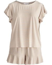 Paisie - Frill Pyjama T-Shirt And Shorts - Lyst