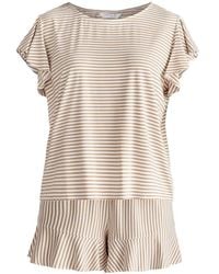 Paisie - Frill Pyjama T-Shirt And Shorts - Lyst