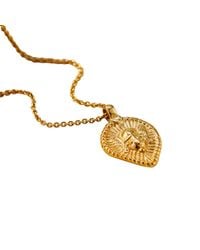 Posh Totty Designs - Plated Vintage Style Teardrop Lucky Deity Charm Necklace - Lyst