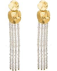 Lavani Jewels - Liliana Pearl Long Earrings - Lyst