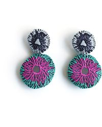 Nana Watanabe - Coral Egg Embroidery Earrings - Lyst