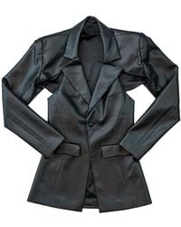 Circular Path - Vegan Leather Cut Out Blazer - Lyst