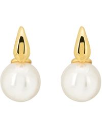 LÁTELITA London - Soho Pearl Hoop Earrings Gold - Lyst