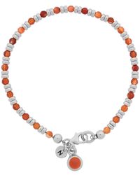 Nellou Jewellery - Linear July Birthstone Bracelet Carnelian Sterling - Lyst