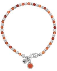 Nellou Jewellery - Linear July Birthstone Bracelet Carnelian Sterling - Lyst