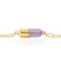 Kris Nations - Chill Pill Enamel Bracelet Gold Filled & Peri Lilac Enamel - Lyst