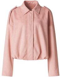Ats the Label - Qiana Blush Suede Jacket - Lyst