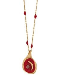 Ebru Jewelry - Moon Pendant & Enamel Chain Necklace - Lyst
