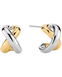 Vanhi - Mia Two-Tone Mixed Metal Hoops - Lyst
