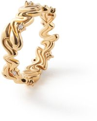 FRIDA & FLORENCE - Connection Wave Diamond Ring - Lyst