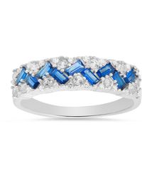 Kylie Harper - Sterling Baguette-Cut Sapphire Band Ring - Lyst