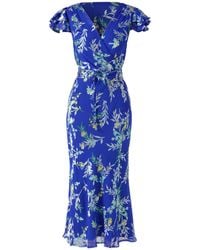 SACHA DRAKE - Evelyn Printed Silk-Rayon Midi Dress - Lyst
