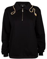 Laines London - Laines Couture Quarter Zip Sweatshirt With & Gold Wrap Snake - Lyst