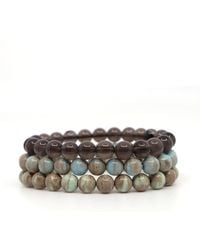 Shar Oke - Ice Obsidian & Jasper Bracelet Stack - Lyst