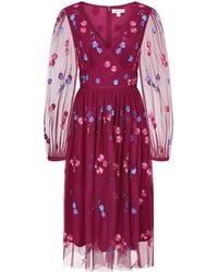 Frock and Frill - Brooke Floral Embroidered Midi Dress - Lyst