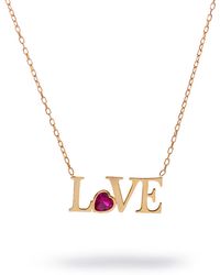 Ebru Jewelry - Ruby Love Letter Necklace - Lyst
