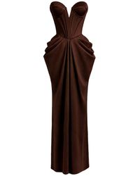 OSCARMORRIS - Belle Burgundy Dress - Lyst