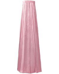Kargede - Linen Maxi Dress – Designer Strapless Gown With Pleated Detail - Lyst